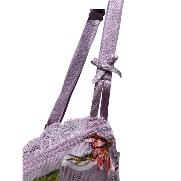 Victoria's Secret Bra Dream Angel Lavender Embroidered Floral Lace Size 32D - Picture 7 of 12